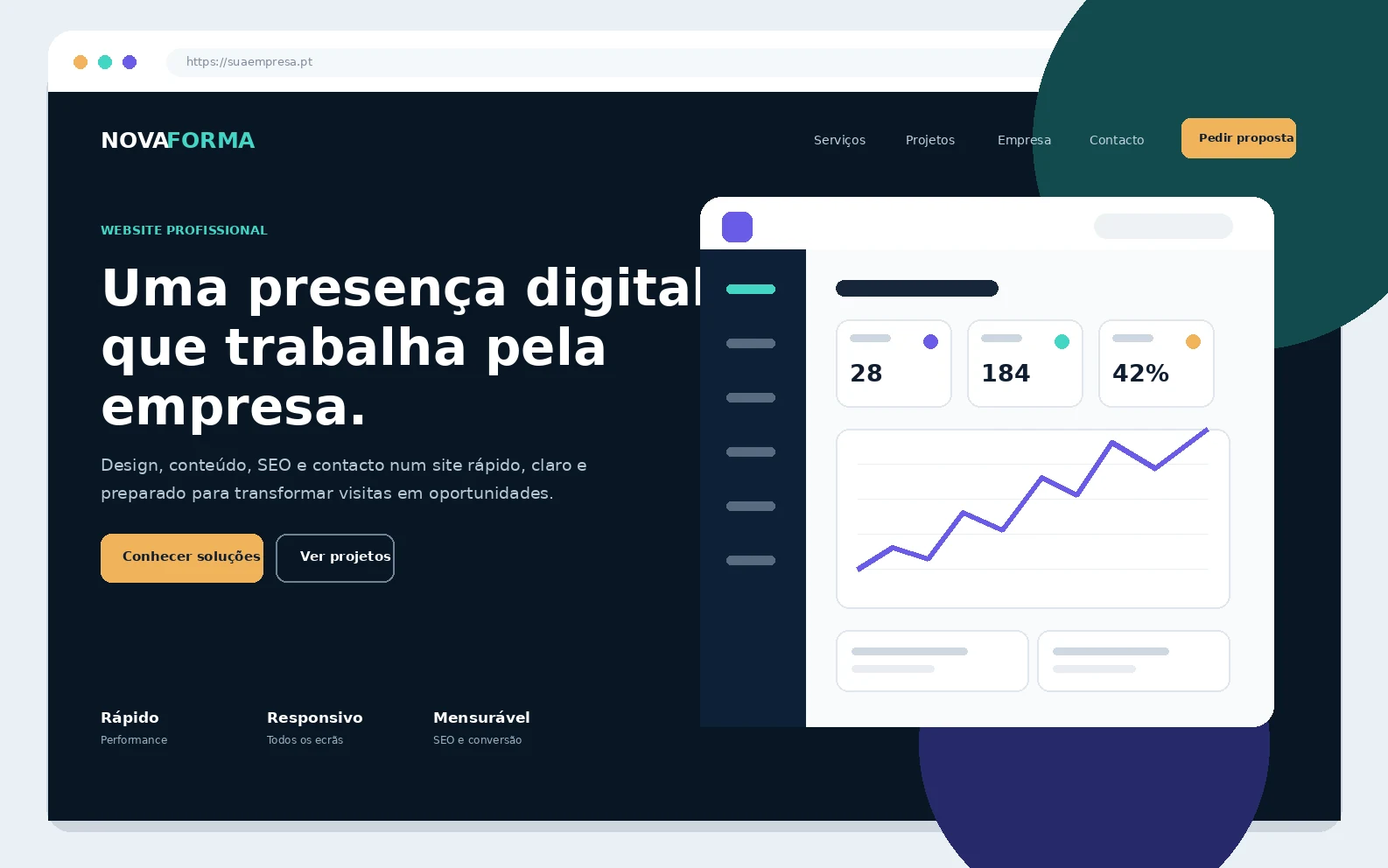 Exemplo de website profissional desenvolvido à medida